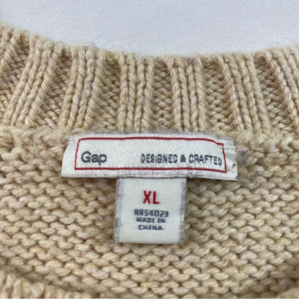 Gap Sweater Beige Cable Knit Sweater Women’s X-Large Design& Crafted - Picture 2 of 8